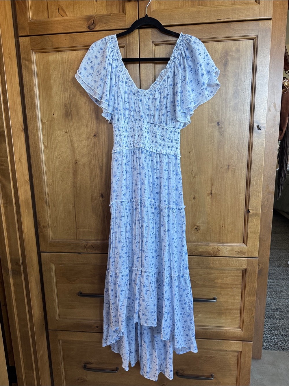 Altar'd State Light Blue Floral Tiered Maxi Dress - Picture 4 of 10